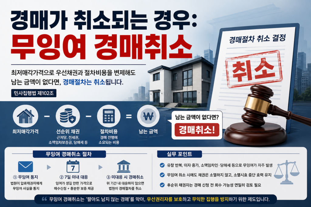 무잉여 경매취소란